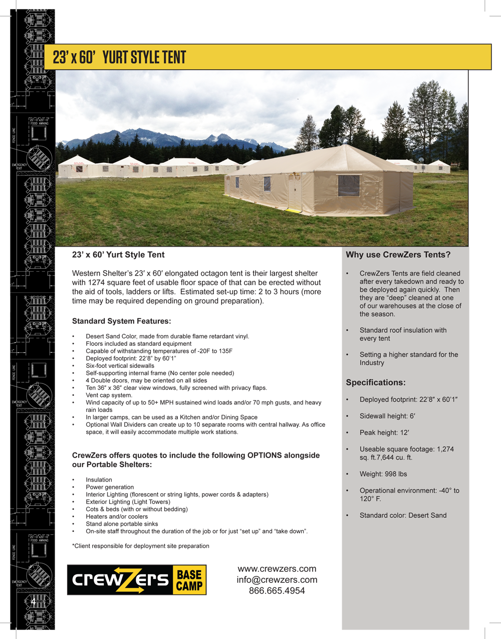 Crewzers 23x60 western shelter yurt style tents